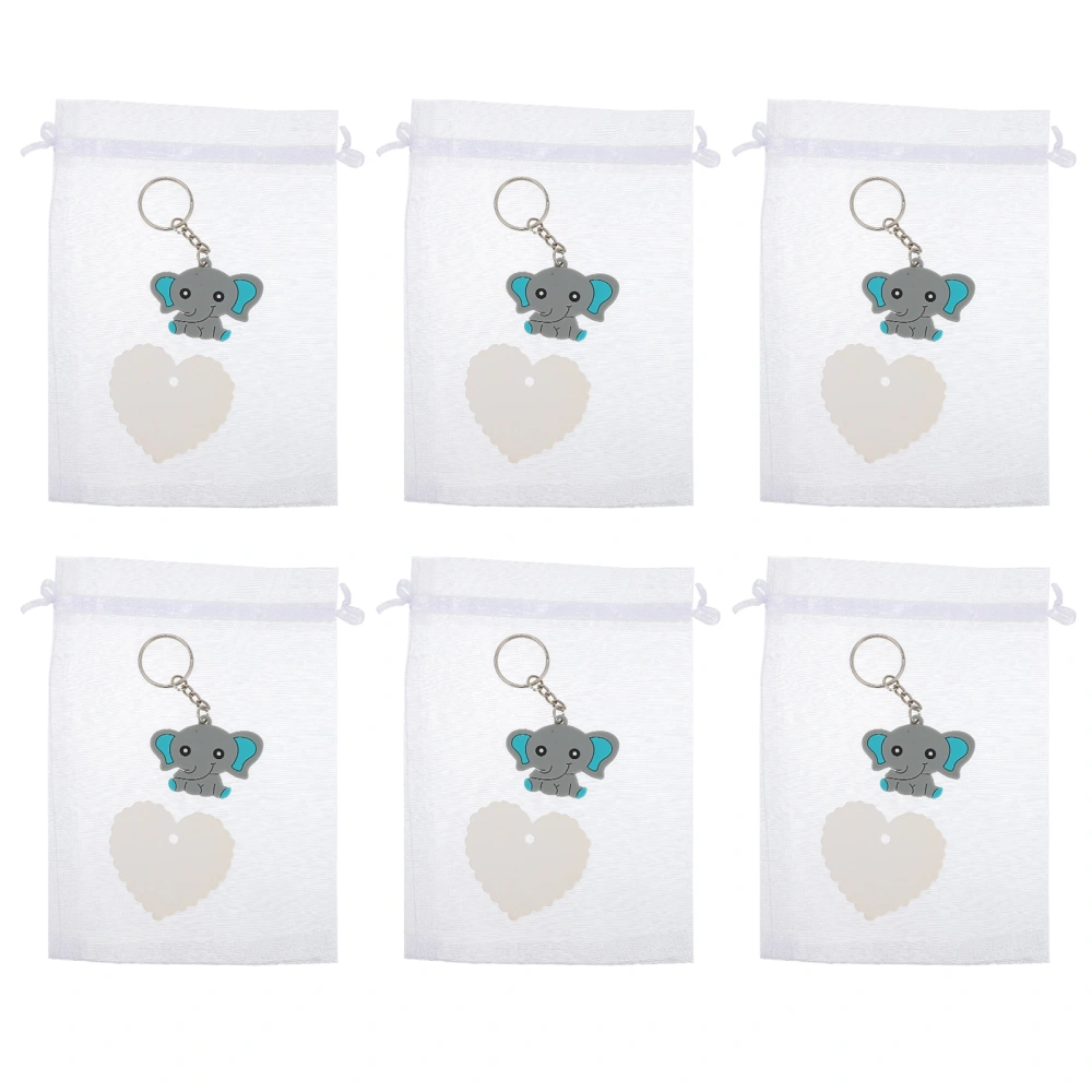 15 Sets Elephant Key Chains Cartoon Key Ring Elephant Birthday Party Supplies