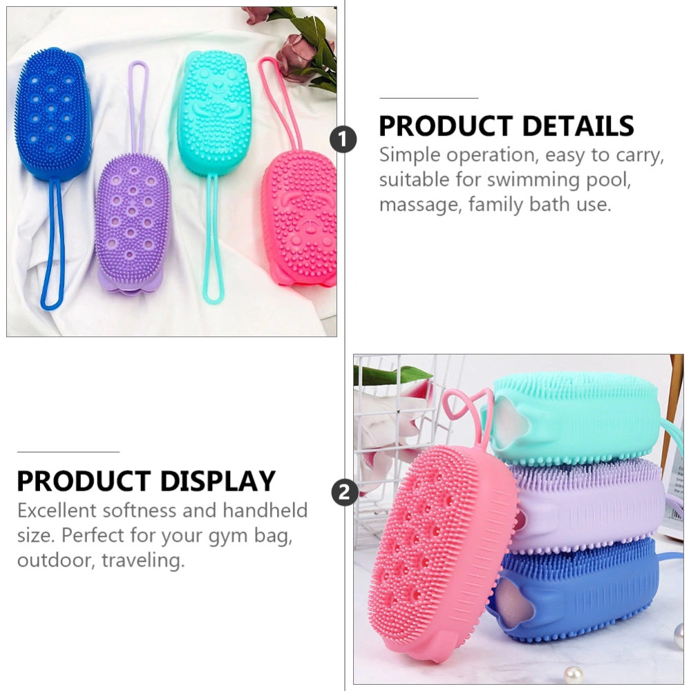 4pcs Double Side Bath Brushes Cleaning Brushes Body Scrubbers Bath Supplies