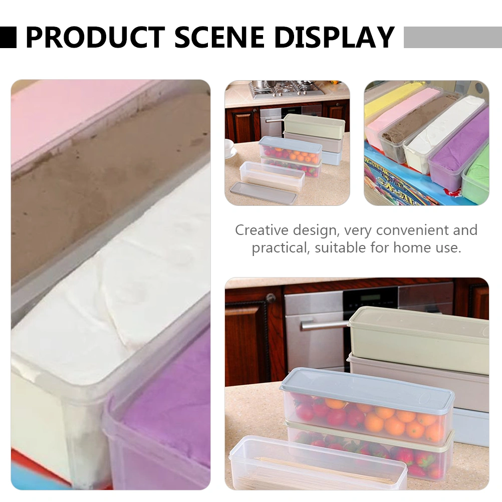 2pcs Plastic Ice Cream Tubs Boxes Dustproof Noodle Boxes Ice Cream Containers