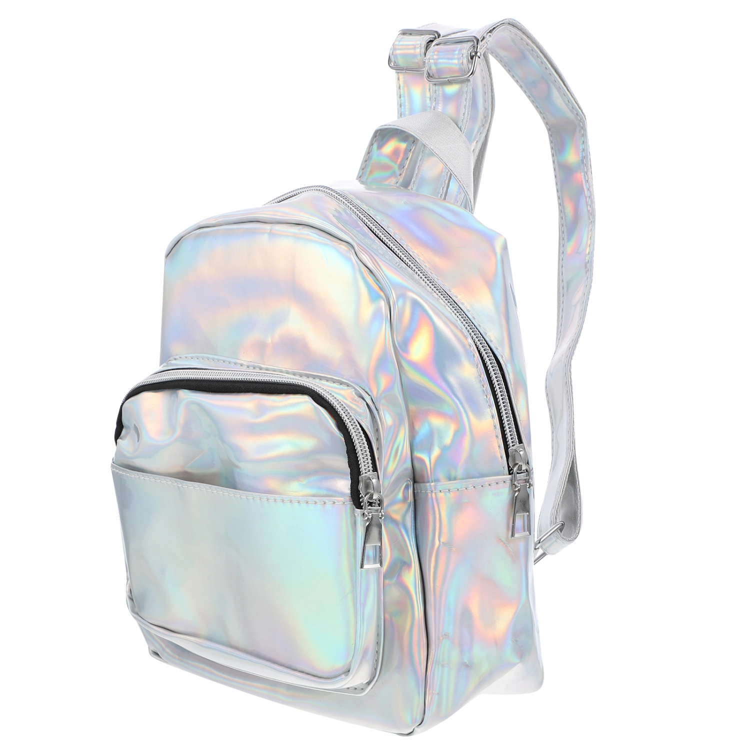 Cartoon Backpack Glossy Casual Bookbag Fashion Charming Travel Bag Anti-theft Backpack (Silver)