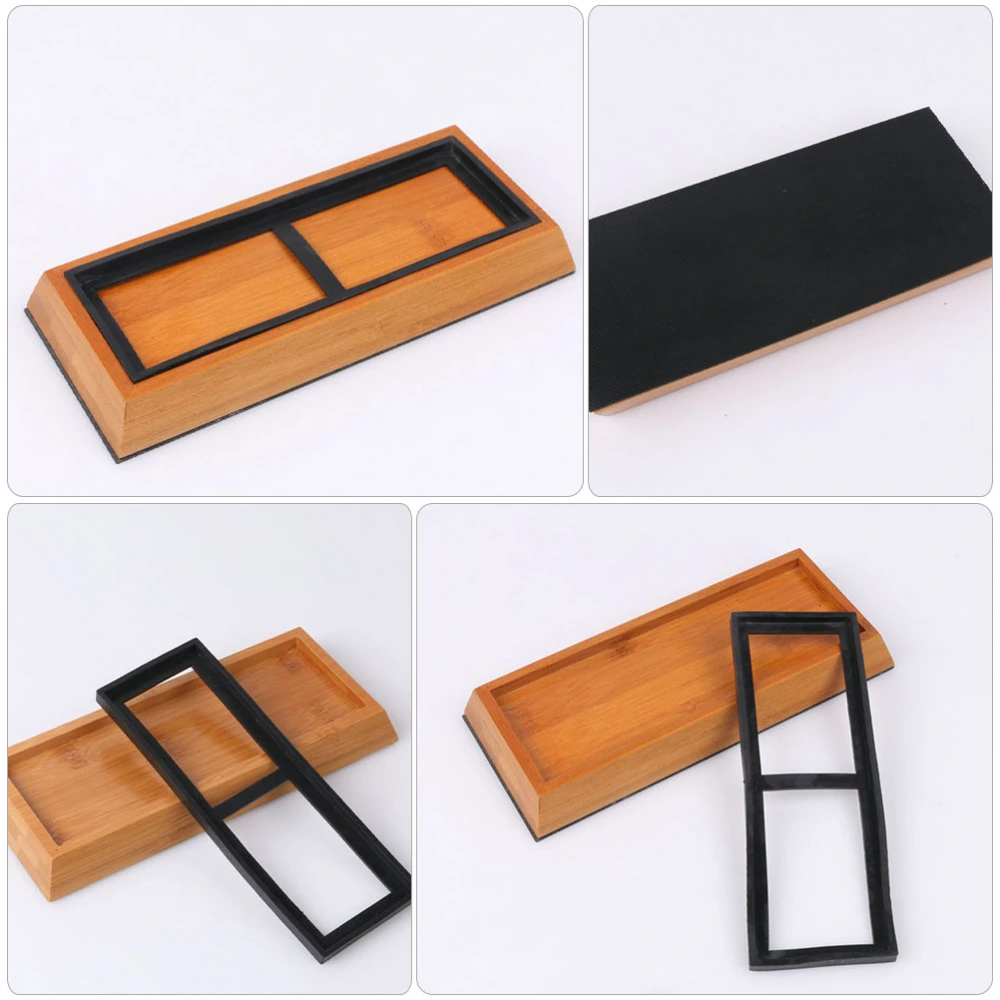 1 Set Sharpening Stone Holder Wooden Whetstone Base Sharpening Stone Accessory