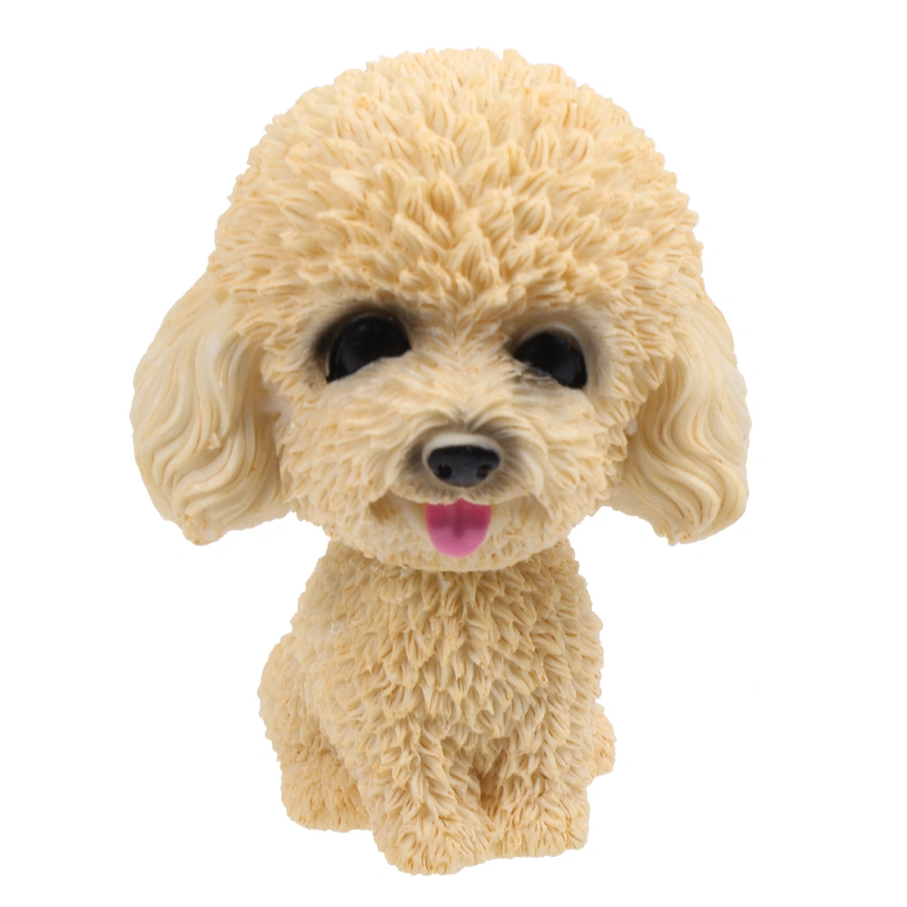 Car Shaking Dog Adornments Car Bobbleheads Shake Head Toy Resin Craftwork Baking Cake Decorations for Home Car Yellow Teddy Style