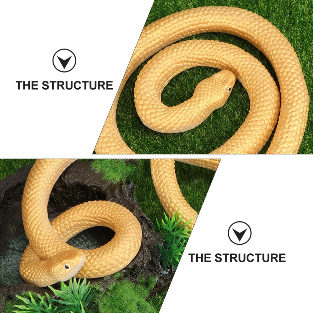 2pcs Silicone Snake Model Simulation Snake Toy Fake Snake Party Tricky Props