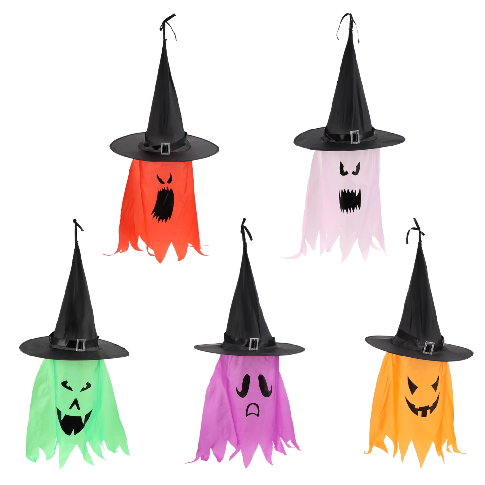 5pcs Halloween Witch Hat Decorative Pendants Festival Scene Layout Props