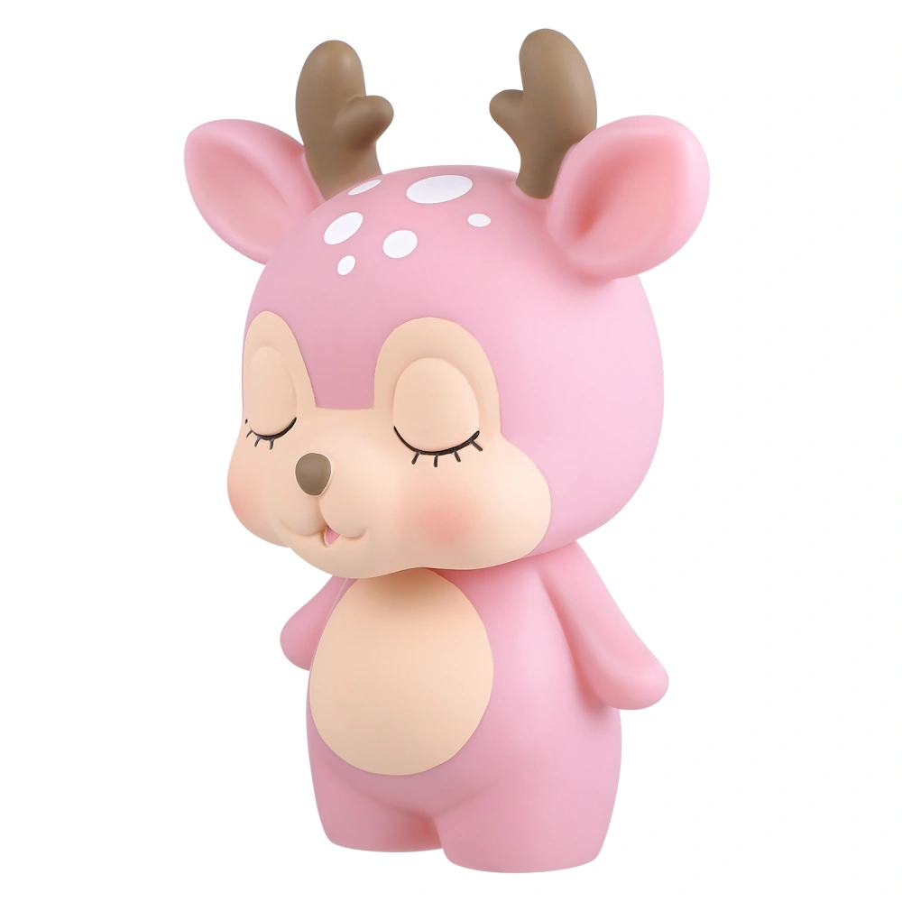 NUOBESTY Creative Deer Piggy Bank Cartoon Coin Bank Money Saving Pot Holder Desktop Decoration (Pink)