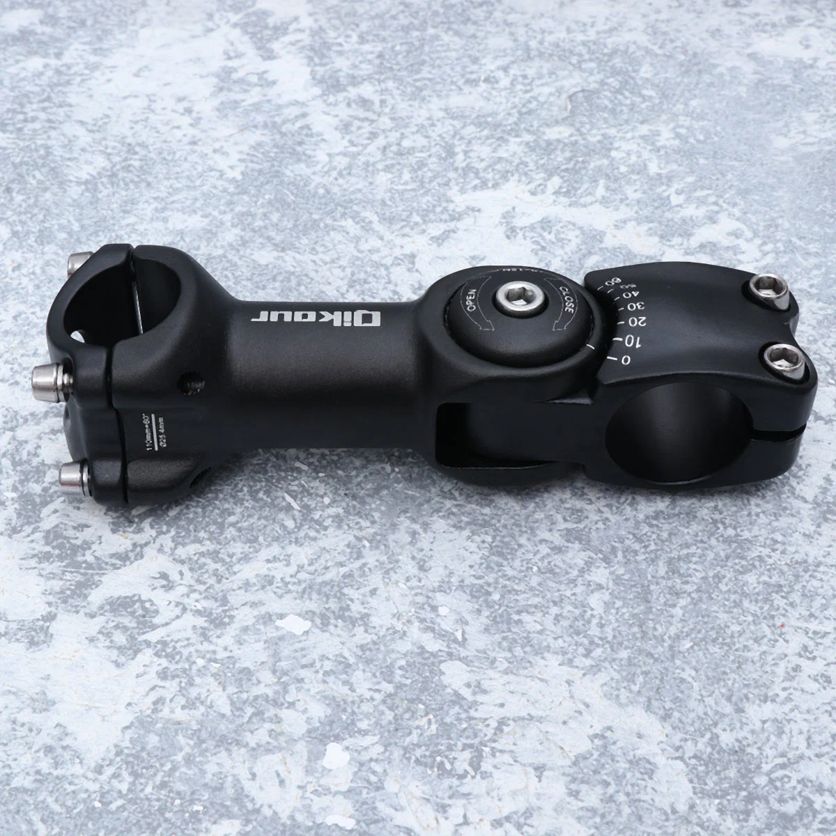 Aluminum Alloy Adjustable Angle Bike Handlebar Stem Handlebar Extension Riser Bike Cycling Parts 25.4 x 110 (Black)