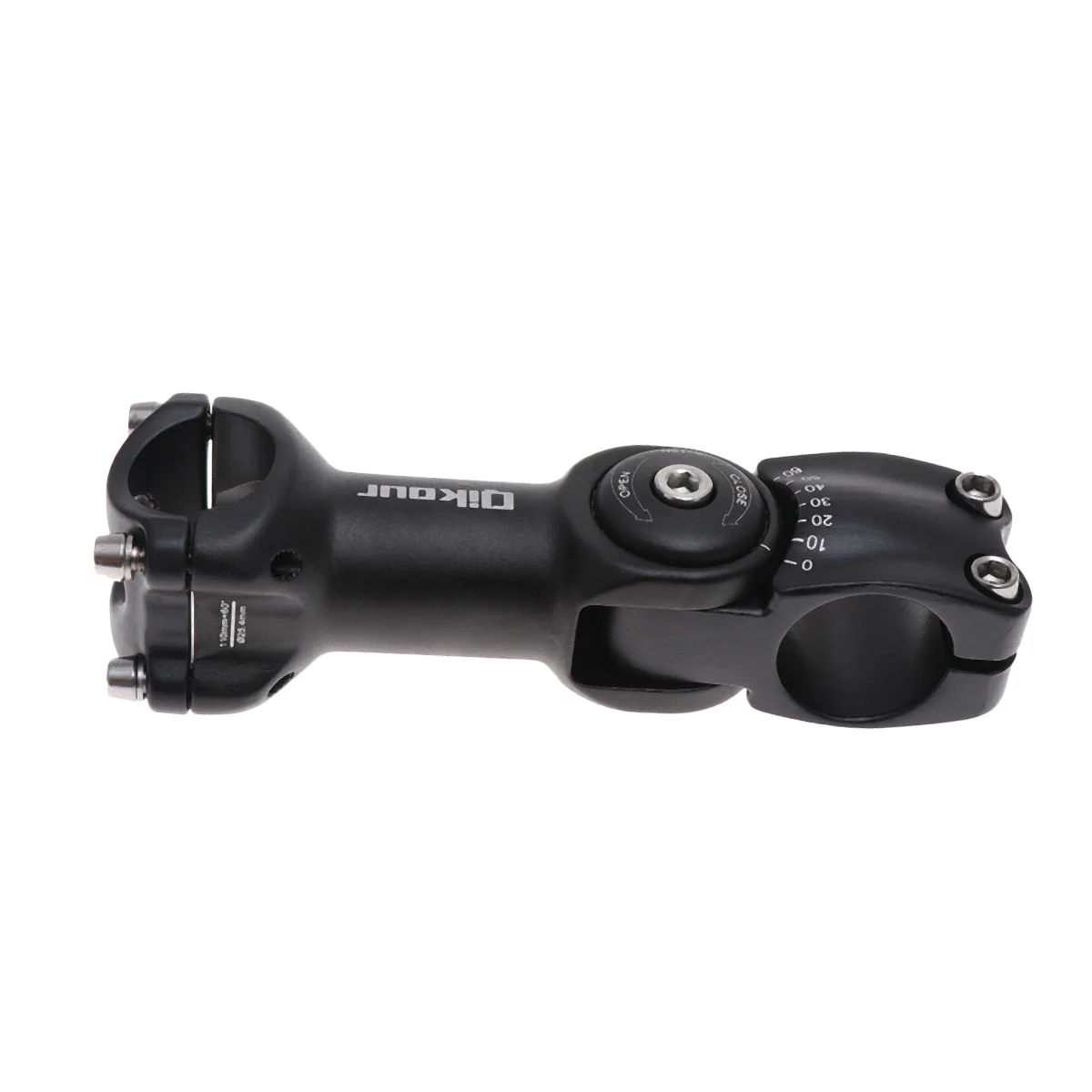 Aluminum Alloy Adjustable Angle Bike Handlebar Stem Handlebar Extension Riser Bike Cycling Parts 25.4 x 110 (Black)
