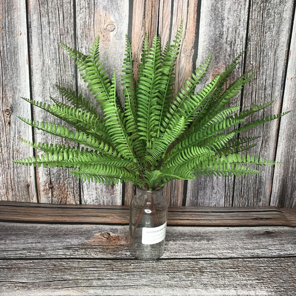 4pcs Artificial Fern-leaf Greenery Plant Plastic Leaves Plant Indoor Outside Home Garden Office Veranda Wedding Decor