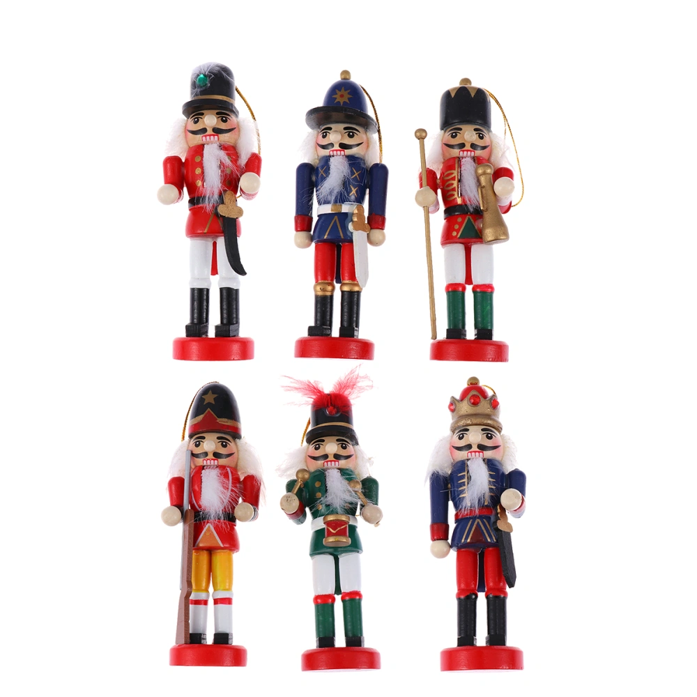 6pcs 12cm Nutcracker Puppet King Soldier Toys Desktop Adornments Gift for Kids