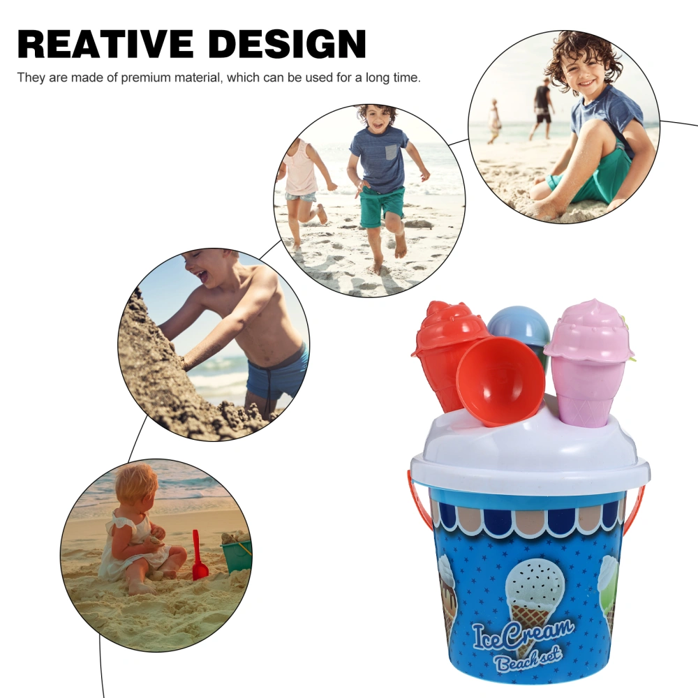 1 Set Outdoor Beach Sand Dredging Toys Child Funny Ice Cream Beach Bucket Toy