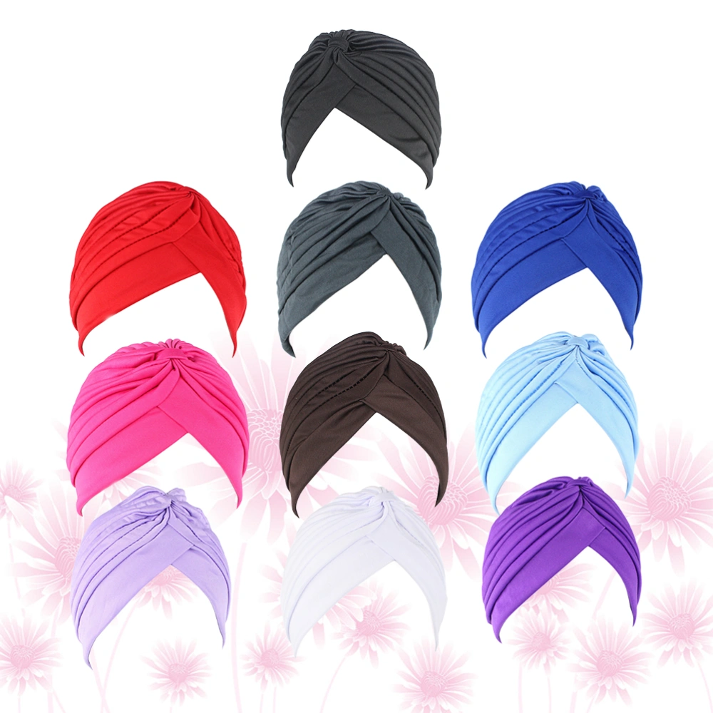 10Pcs Muslim Women Turban Indian Style Hair Hoops Women Headpiece Traditional Headdress for Women Ladies Random Color