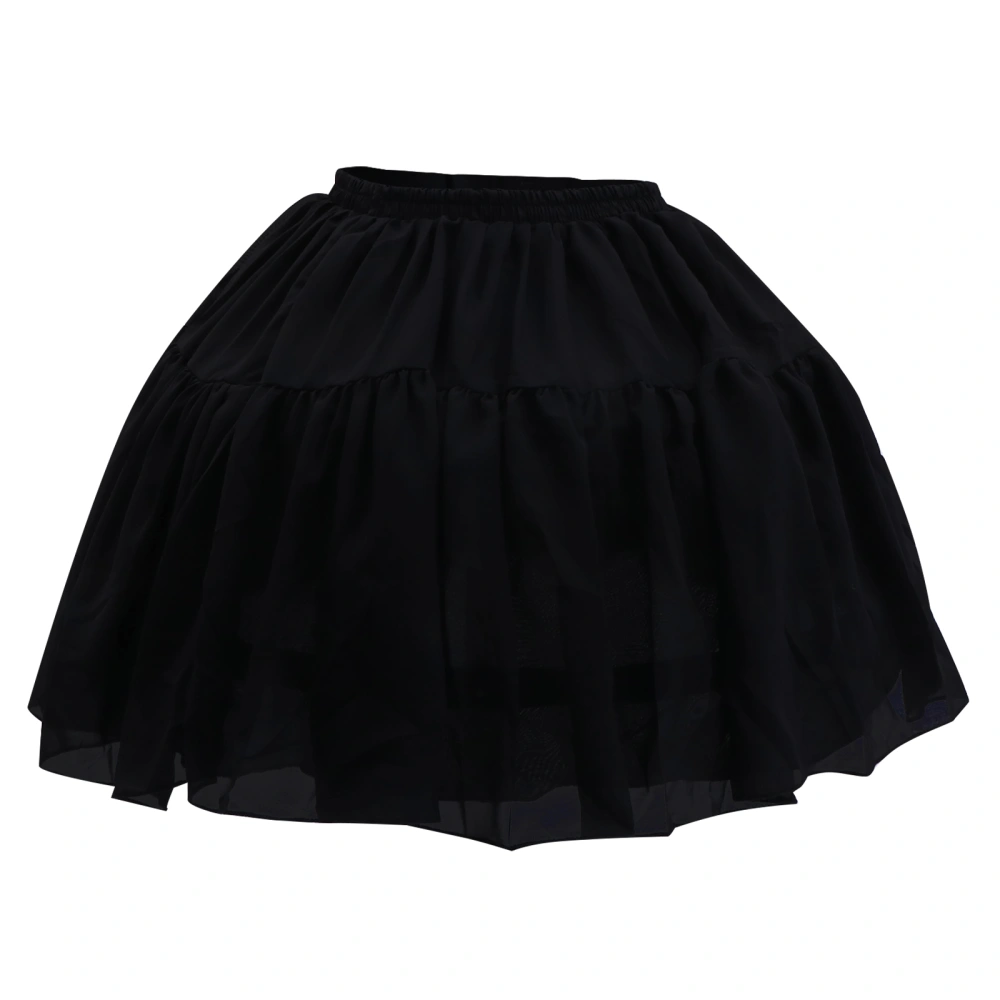 1 Pc Dress Underskirt Adjustable Petticoat Skirt Lolita Petticoat (Black)