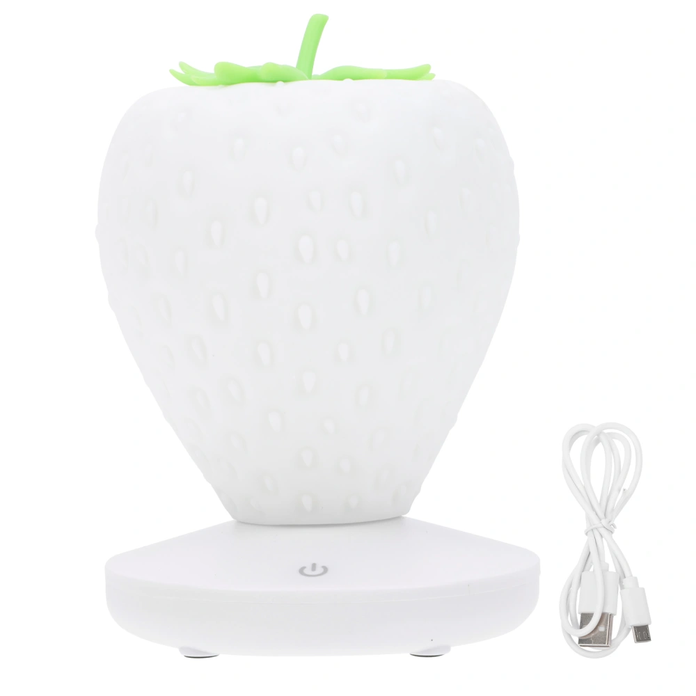 1 Set Decorative Strawberry-shaped Night Light Silicone Tabletop Touch LED Light