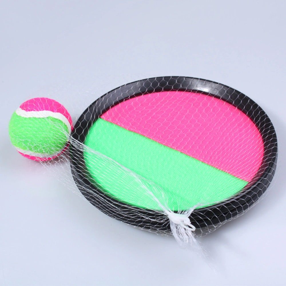 1 Set Paddle Tennis Toy Ball Toss and Catch Sports Ball Throw Catch Bat Ball Game Set (2 Paddle and 1 Ball, 20.5cm)