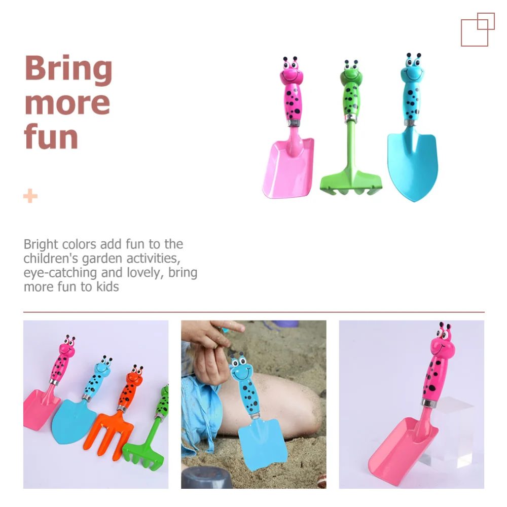 1 Set of Kids Gardening Tools Cartoon Beach Shovels Lovely Kids Toys Garden Digging Tools