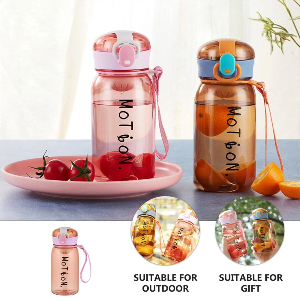 1 Pc Children Outdoor Water Bottle  Carrying Handle Bottle Mini Bottles 400ml