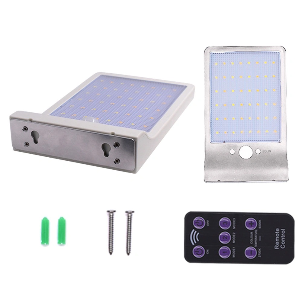 Solar Lights Outdoor Waterproof Light Sensor Lights for Front Door Back Yard Driveway Garage (48 LEDs White with Remote Control)