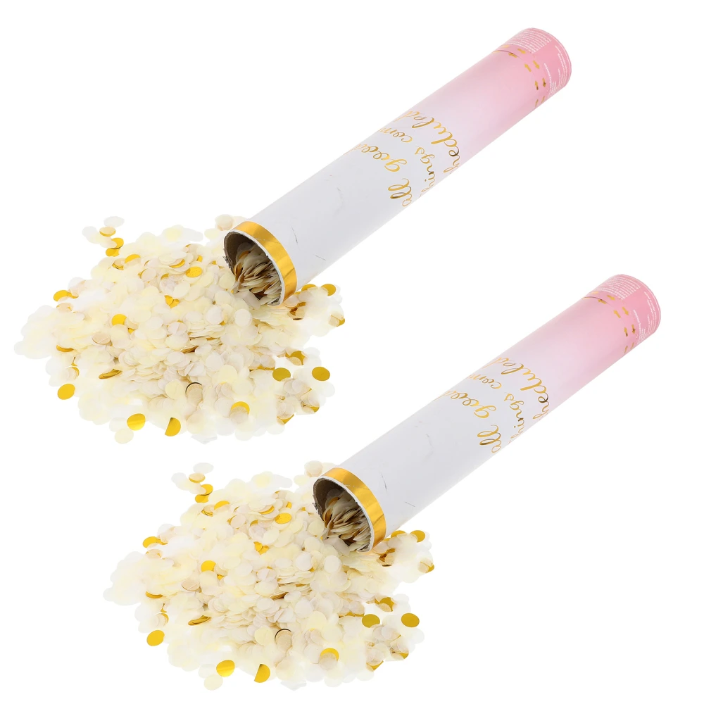 2pcs Romantic Colorful Confetti Cannons Decorative Party Props Confetti Tubes