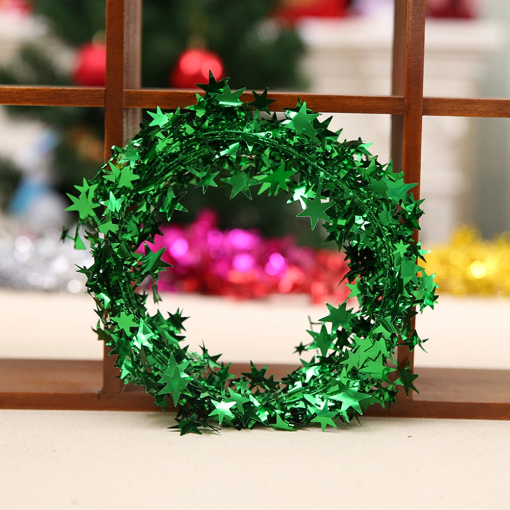 10 PCs Creative Shiny Wire Iron Star Shaped Garlands Wreaths Christmas Tree Decoration (Mied Color)