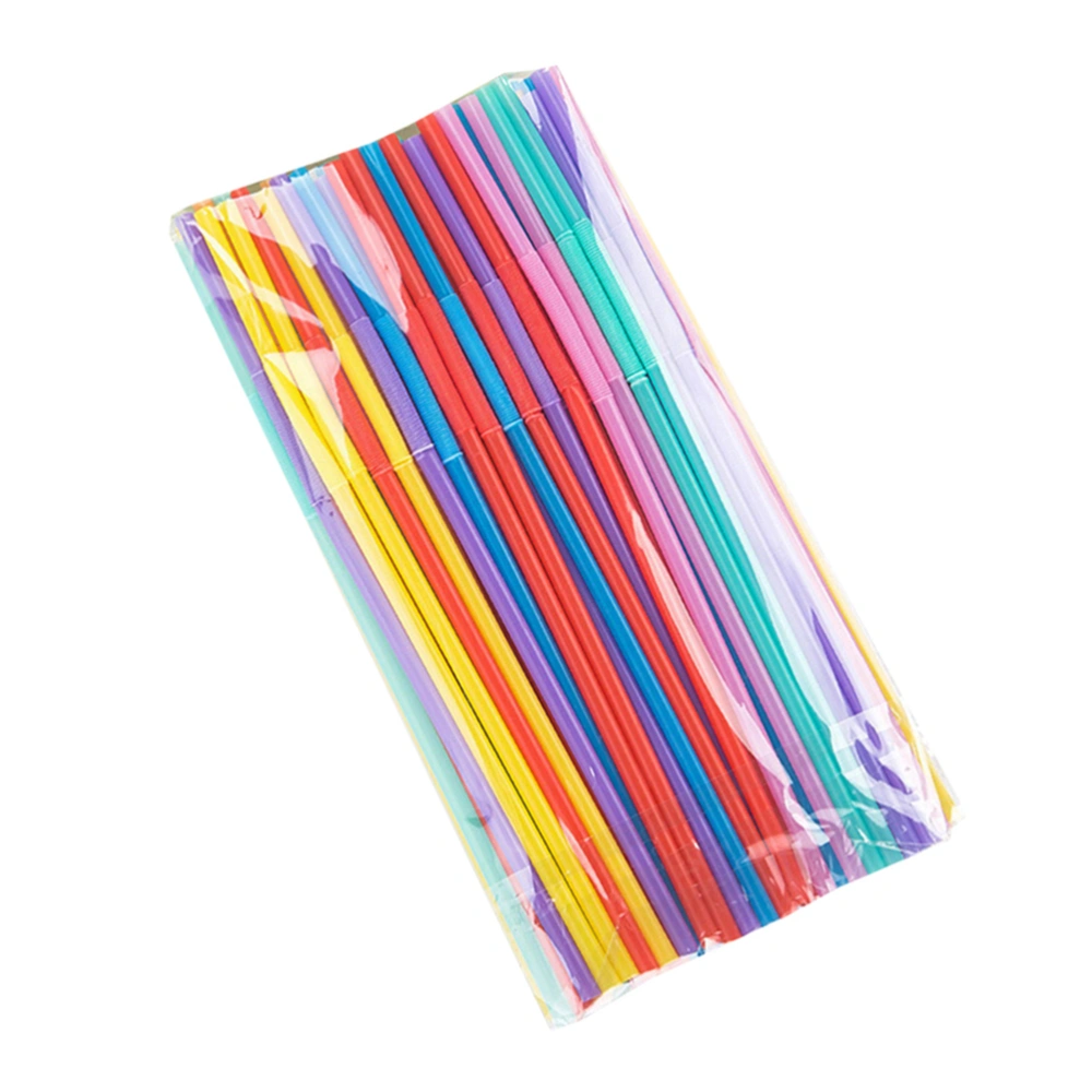 300pcs Party Colorful Straws Bendable Drinking Straw Disposable Party Straws for Juice Tea (Random Color)