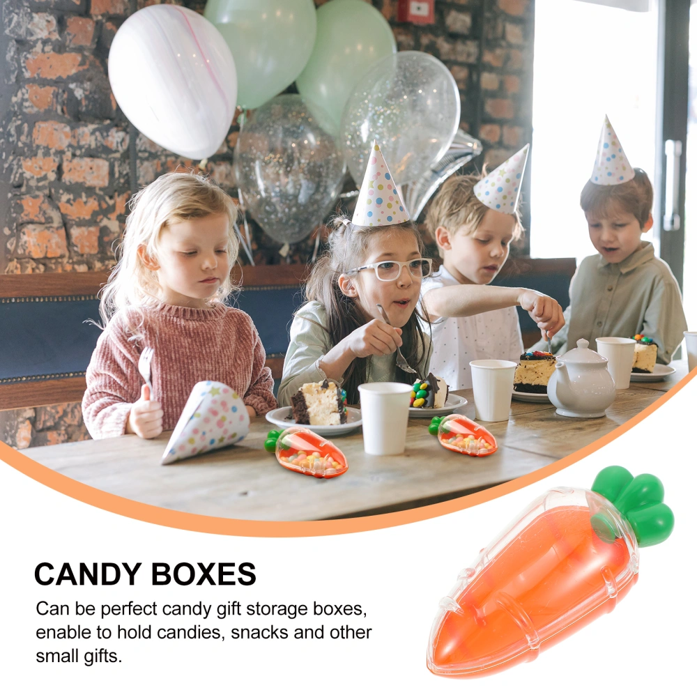 12pcs Carrot Candy Boxes Easter Plastic Carrot Containers Candy Storage Boxes