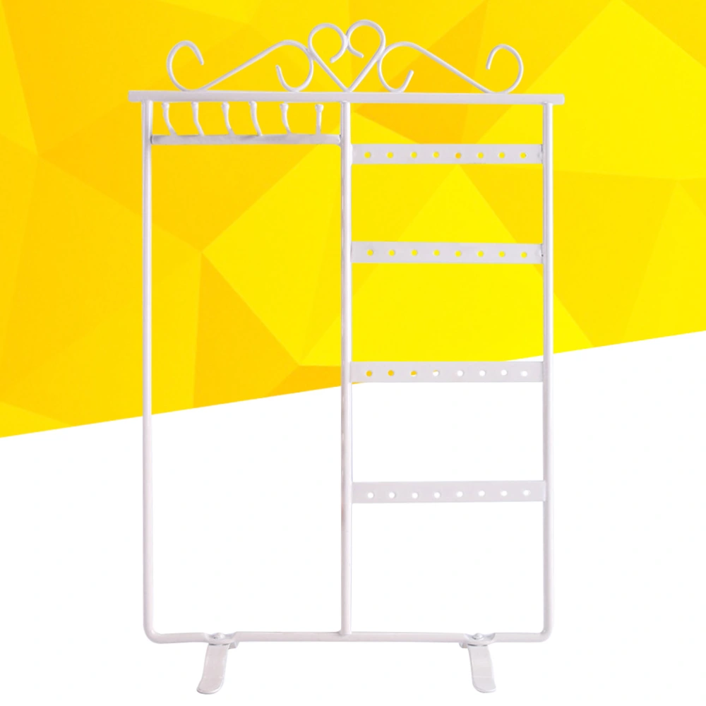 Jewelry Display Stand Iron Jewelry Hanger Organizer Stand for Earrings Bracelets (White)