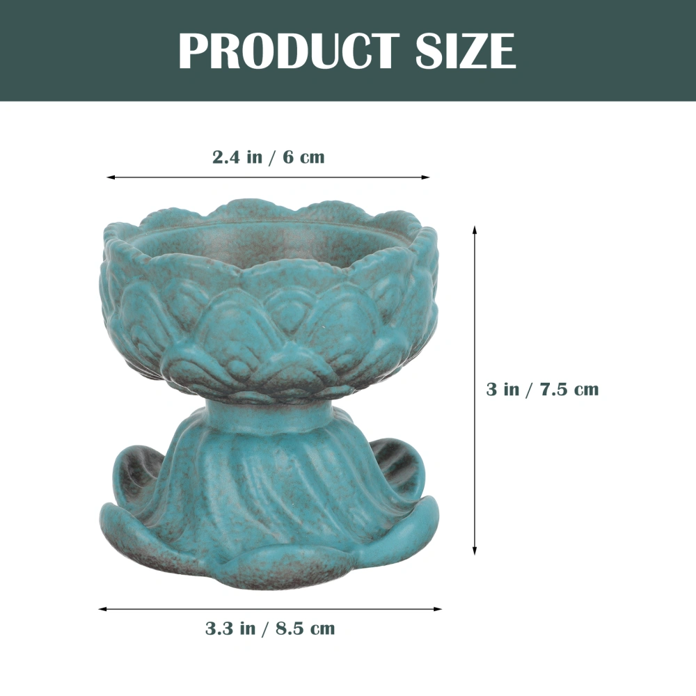 Exquisite Ceramic Candle Holder Lotus Home Buddhist Candle Holder for Temple