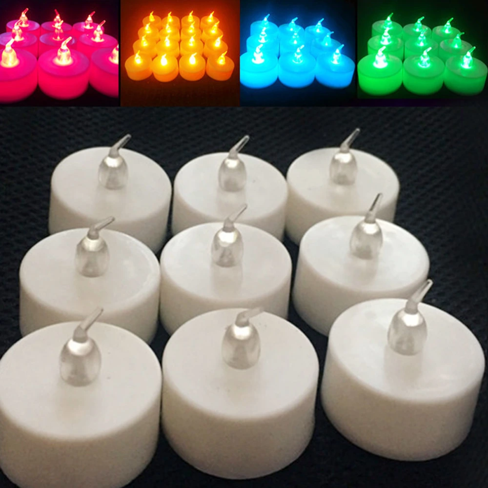 24Pcs Flameless LED Tea Light Candles Battery Powered Unscented Realistic and Bright Flickering Candle Lamp (Yellow)