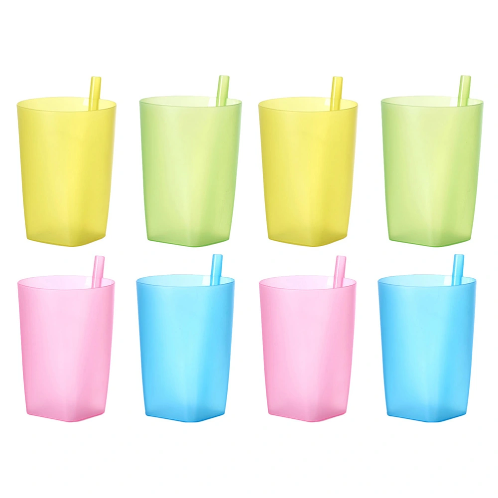 8Pcs Children Sippy Cups Adorable Kids Cups with Straws Integrated Sippy Cups