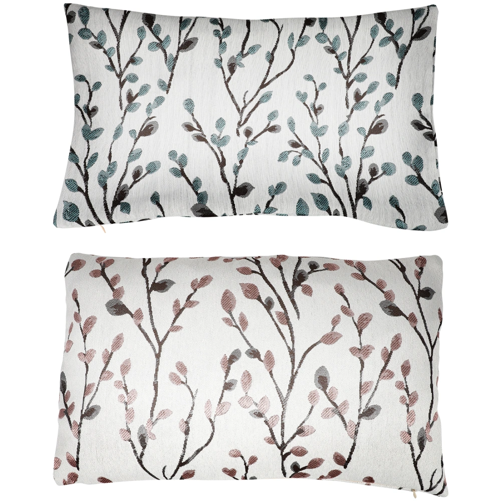 2Pcs Flower Printed Throw Pillow Case Comfortable Pillow Cushion Covers