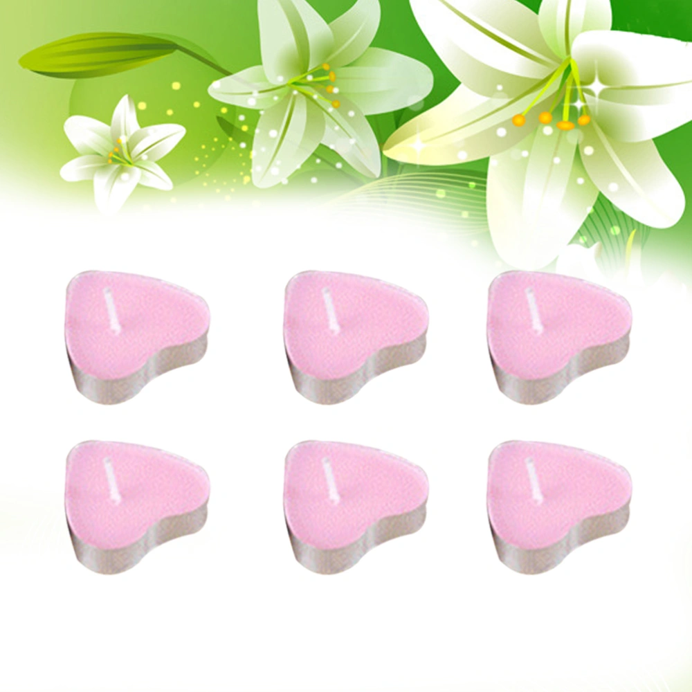 50Pcs Smoke-free Romantic Candle Marriage Proposal Confession Heart-shaped Candle Wax Candles(Pink)