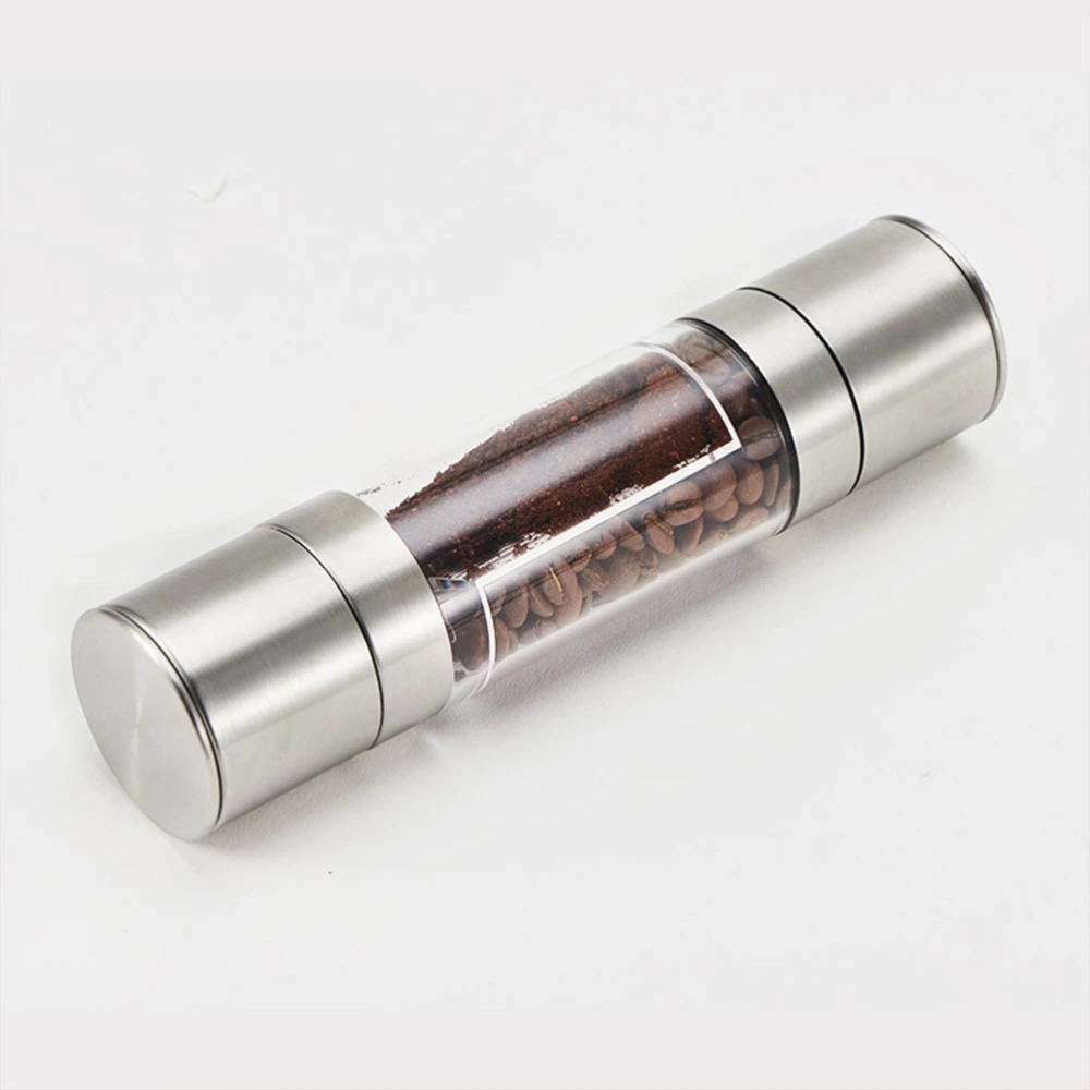 Stainless Steel Ceramic Pepper Grinder Portable Handheld Double Head Grinder Manual Pepper Mill for Cumin Sesame Pepper