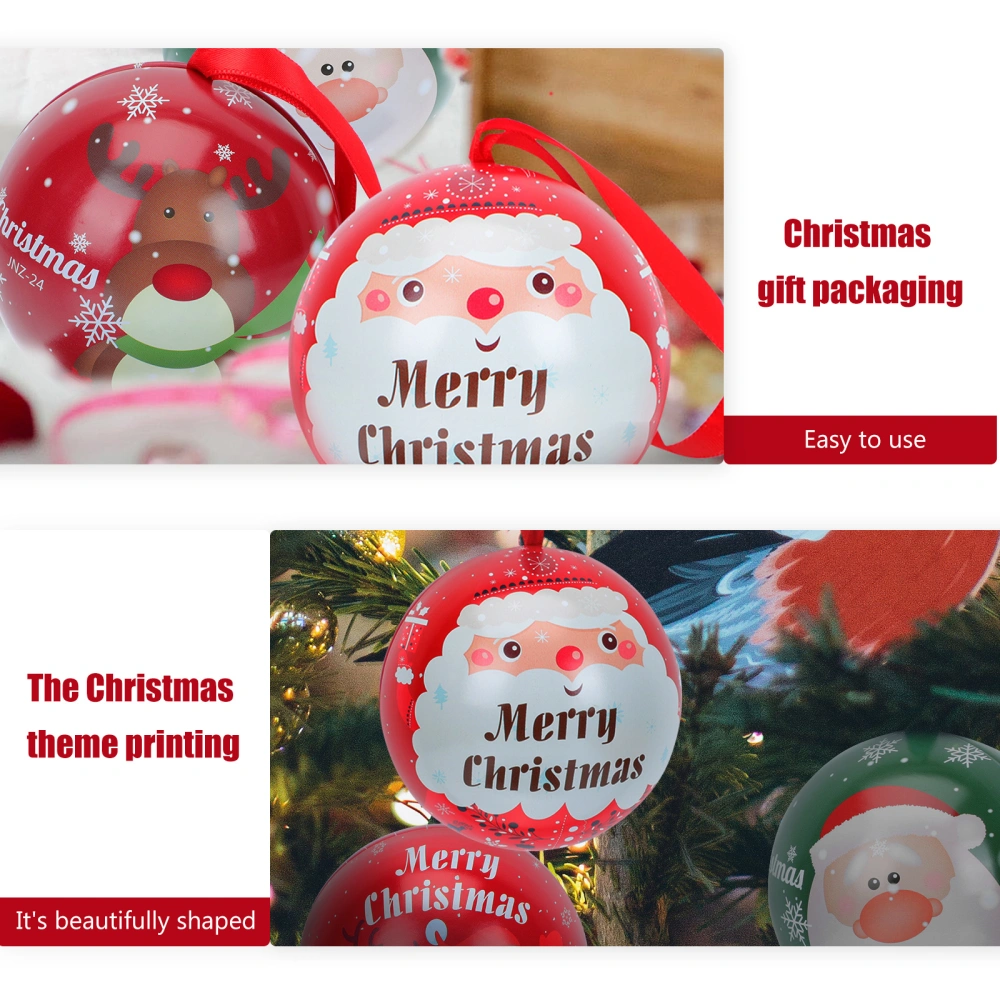 4pcs Ball-shaped Candy Storage Boxes Candy Package Boxes Christmas Ball Pendant Random Style