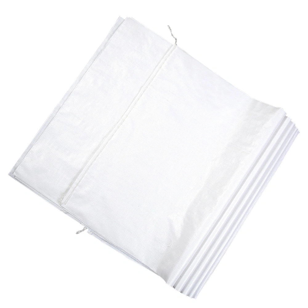 10 Pcs White Woven Bag Gunny Sack Sand Bags Plastic Snakeskin Bag for Packaging - 40x60 Standard Size