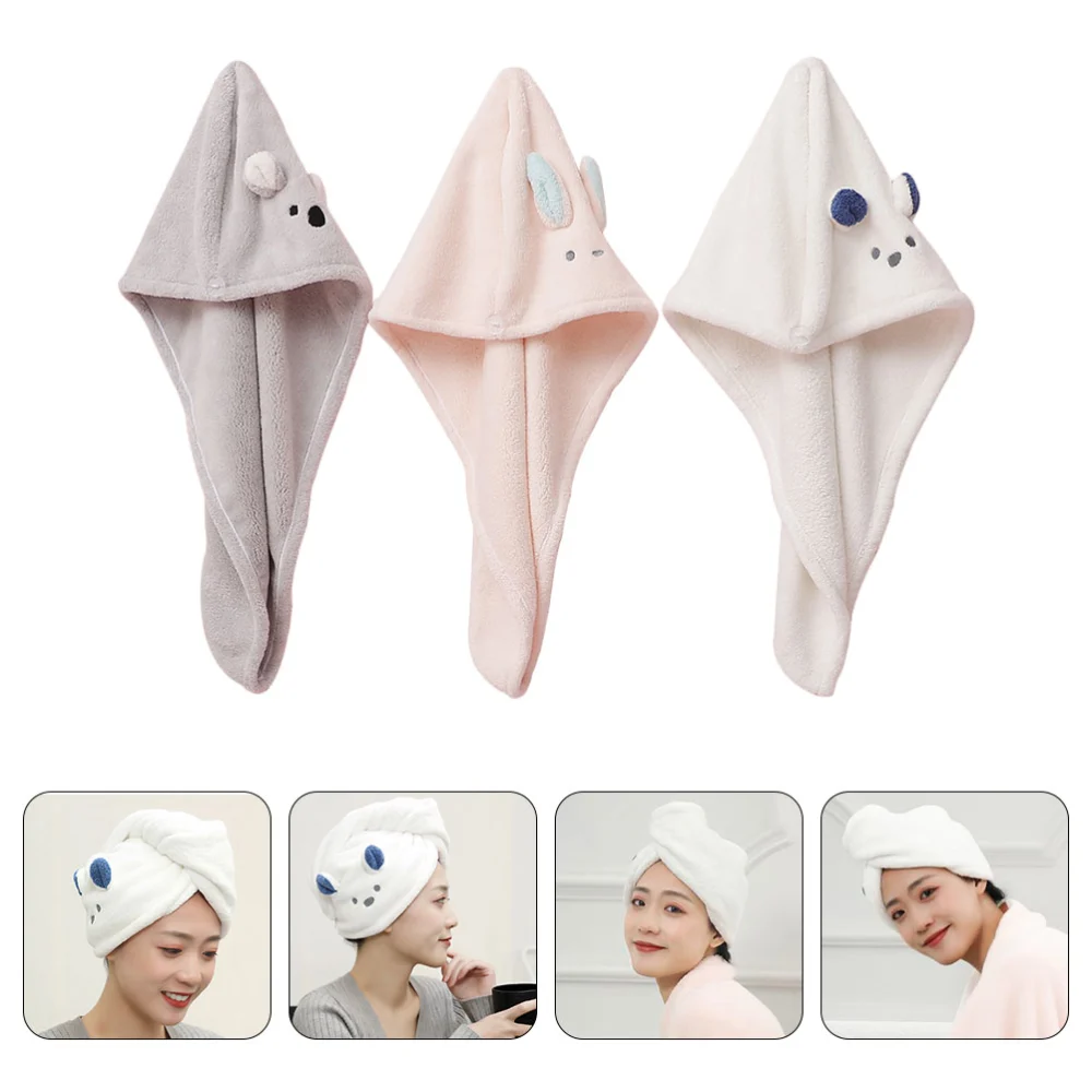 3pcs Microfiber Hair Towel Wraps Hair Drying Caps Anti Frizz Hair Drying Towels