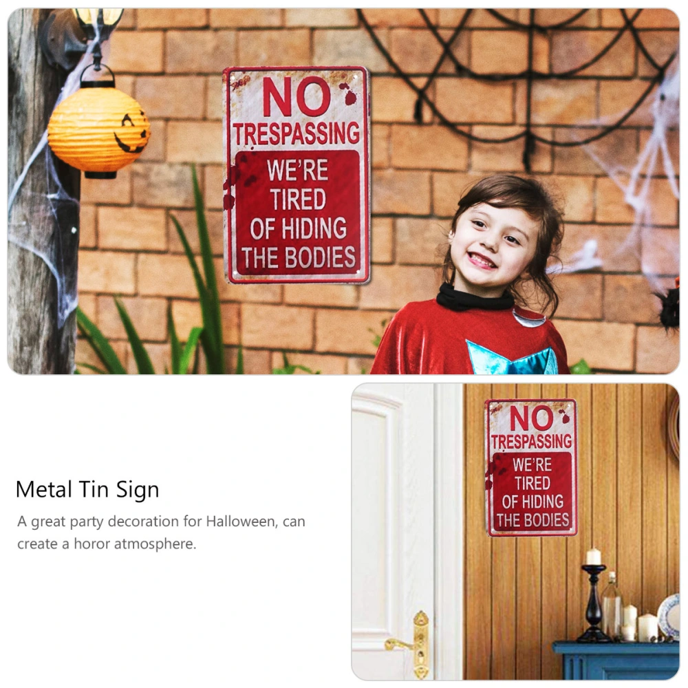 2pcs Outdoor Use Warning Sign Retro Style Caution Sign Eye-catching Warning Caution Sign