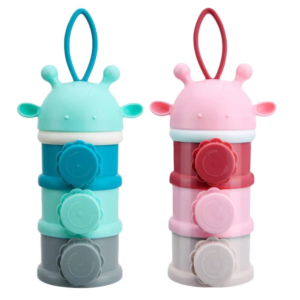 2pcs Portable Milk Powder Food Dispenser Cases Baby Food Storage Containers