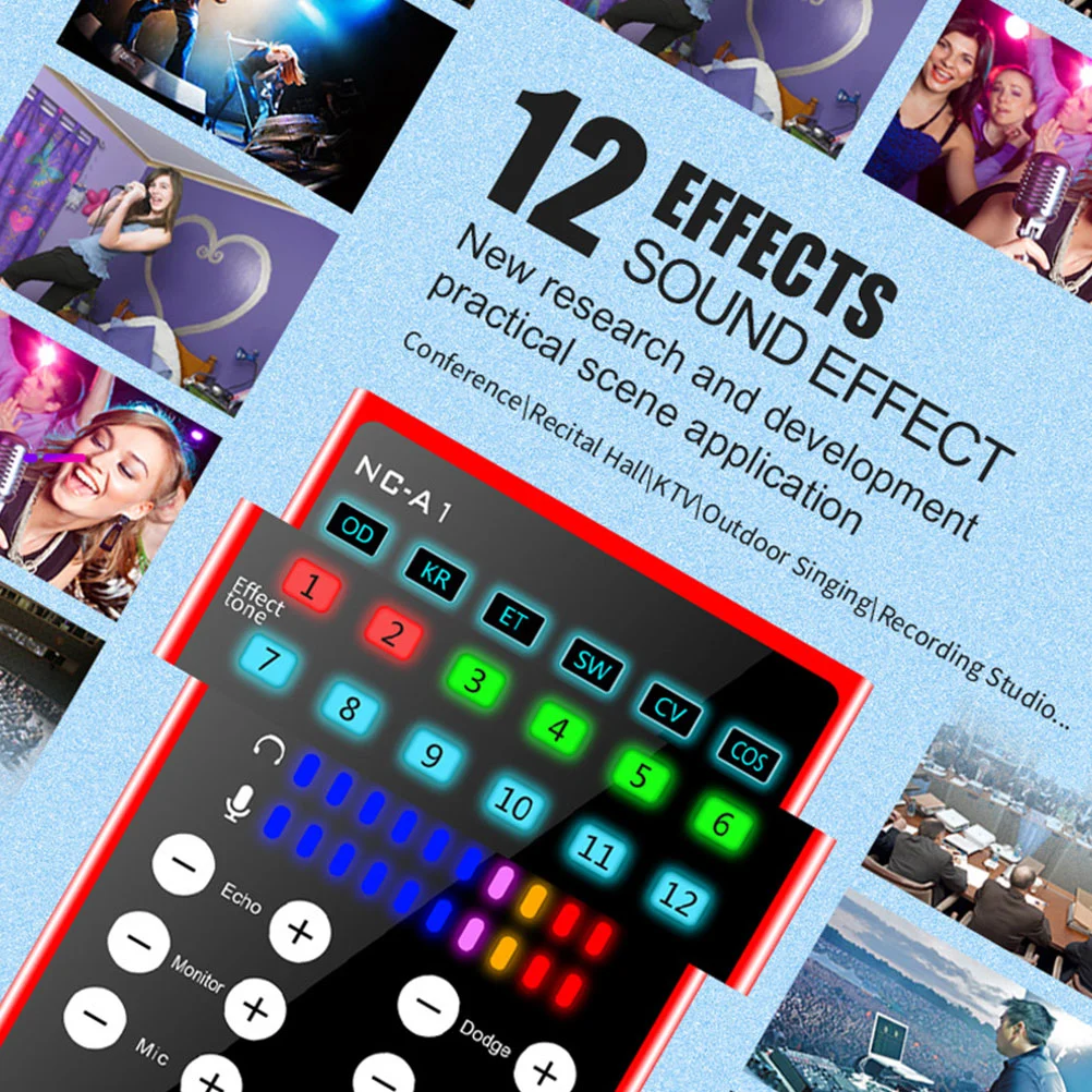 1pc Useful Sound Mixer Entertainment Streamer Live Broadcast Sound Cards