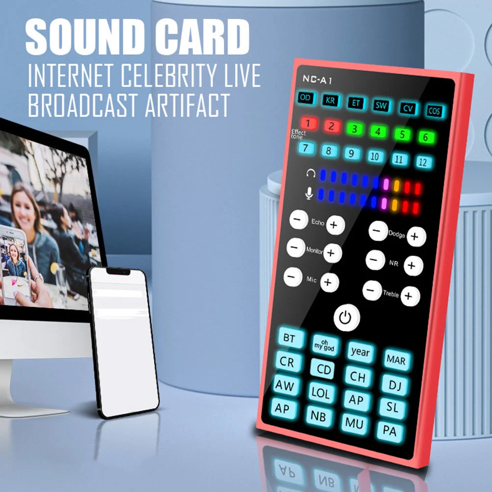 1pc Useful Sound Mixer Entertainment Streamer Live Broadcast Sound Cards