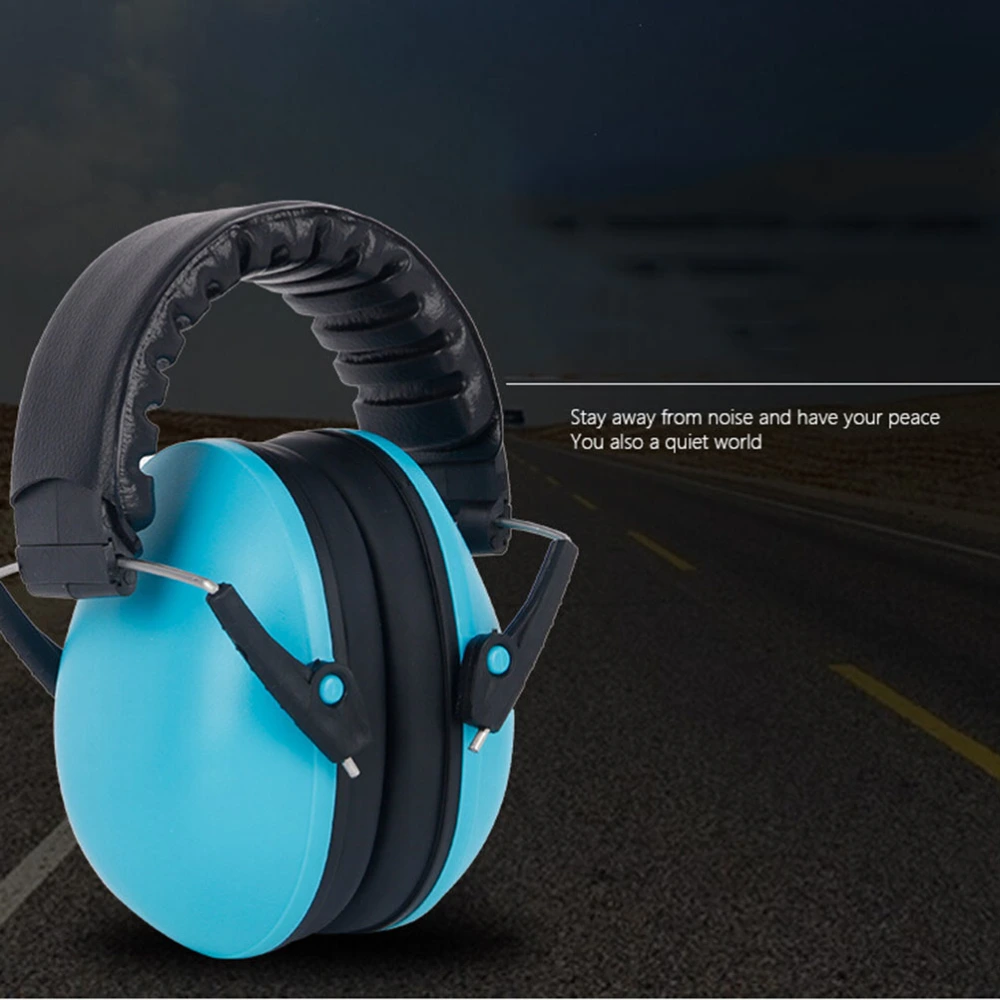 Baby Hearing Protection Earmuff Noise Cancelling Ear Muffs for Sleep Play Study(Style A Sky-blue)