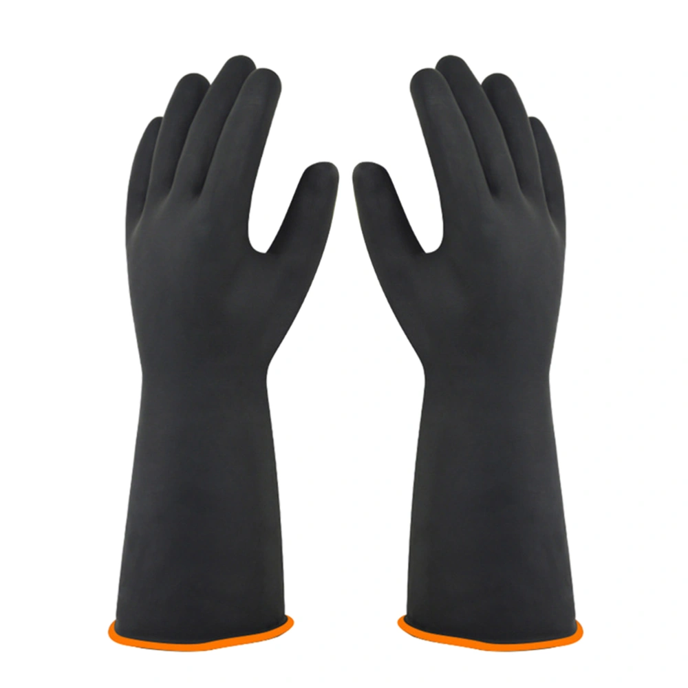 1 Pair Extended Industrial Rubber Gloves Oil Fouling Resistant Rubber Gloves Multi-purpose Industrial Rubber Gloves Tear-resistant Rubber Gloves for Office Outdoor Use Black Size 55cm