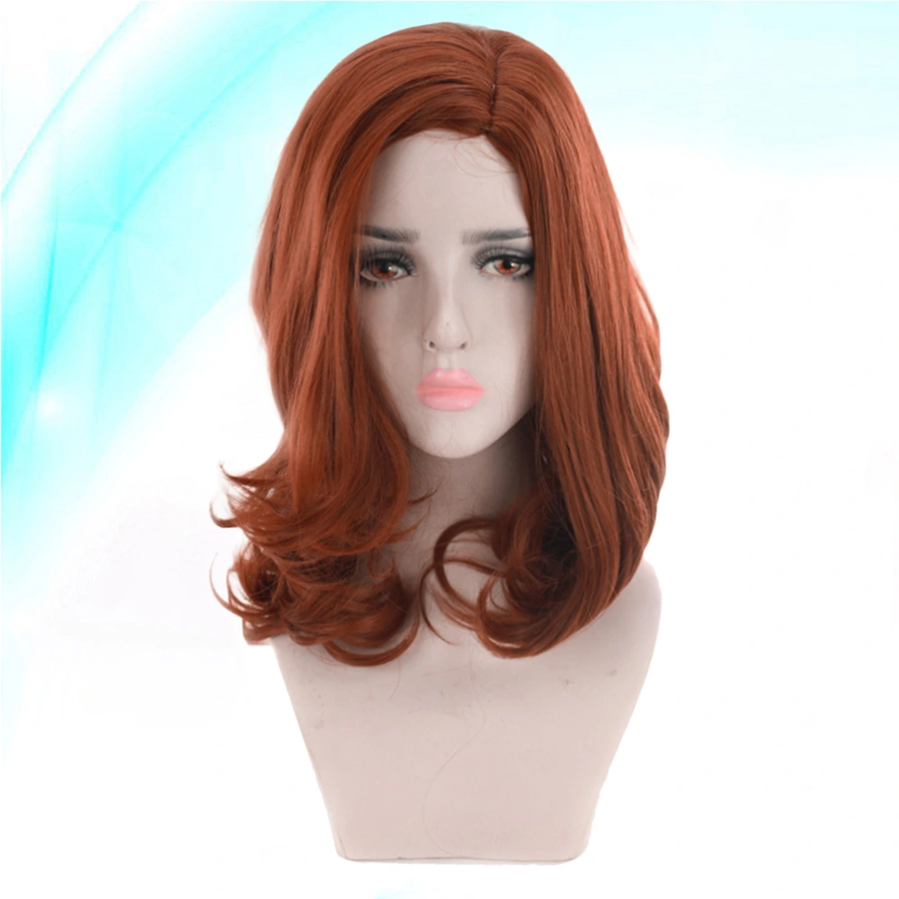 Medium Long Cosplay Wigs Curly Wigs Headdress Dress Up Wig Costume Carsees Wig For Woman (Brown)