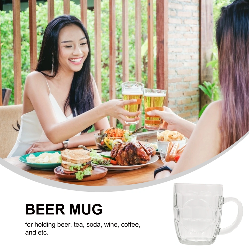 260ml Beer Mug for Alcohol Beverage Pint Glass Drinking Cup with Handle