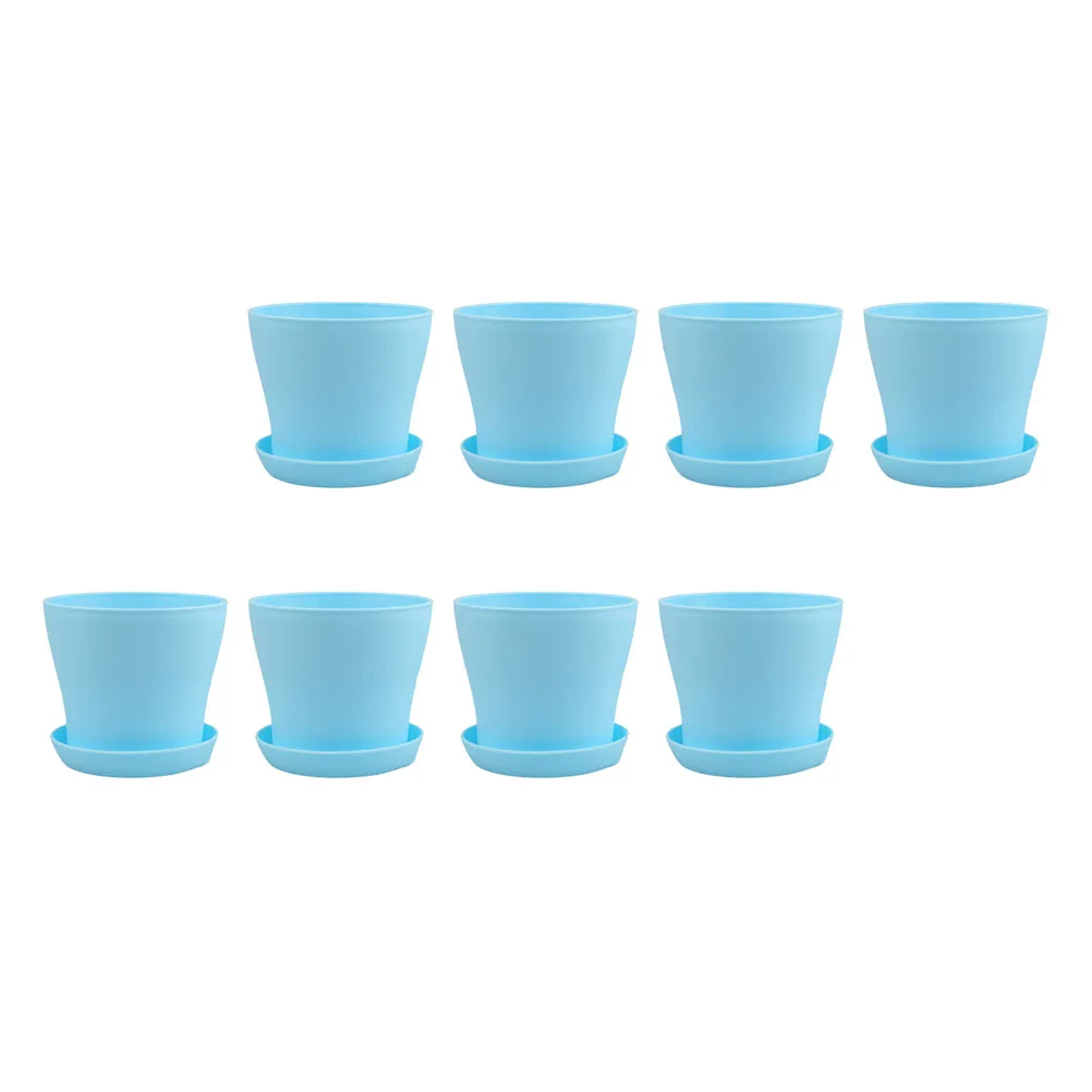 8pcs Simple Plastic Plant Pot Garden Flower Planter Plastic Plant Nursery Pots