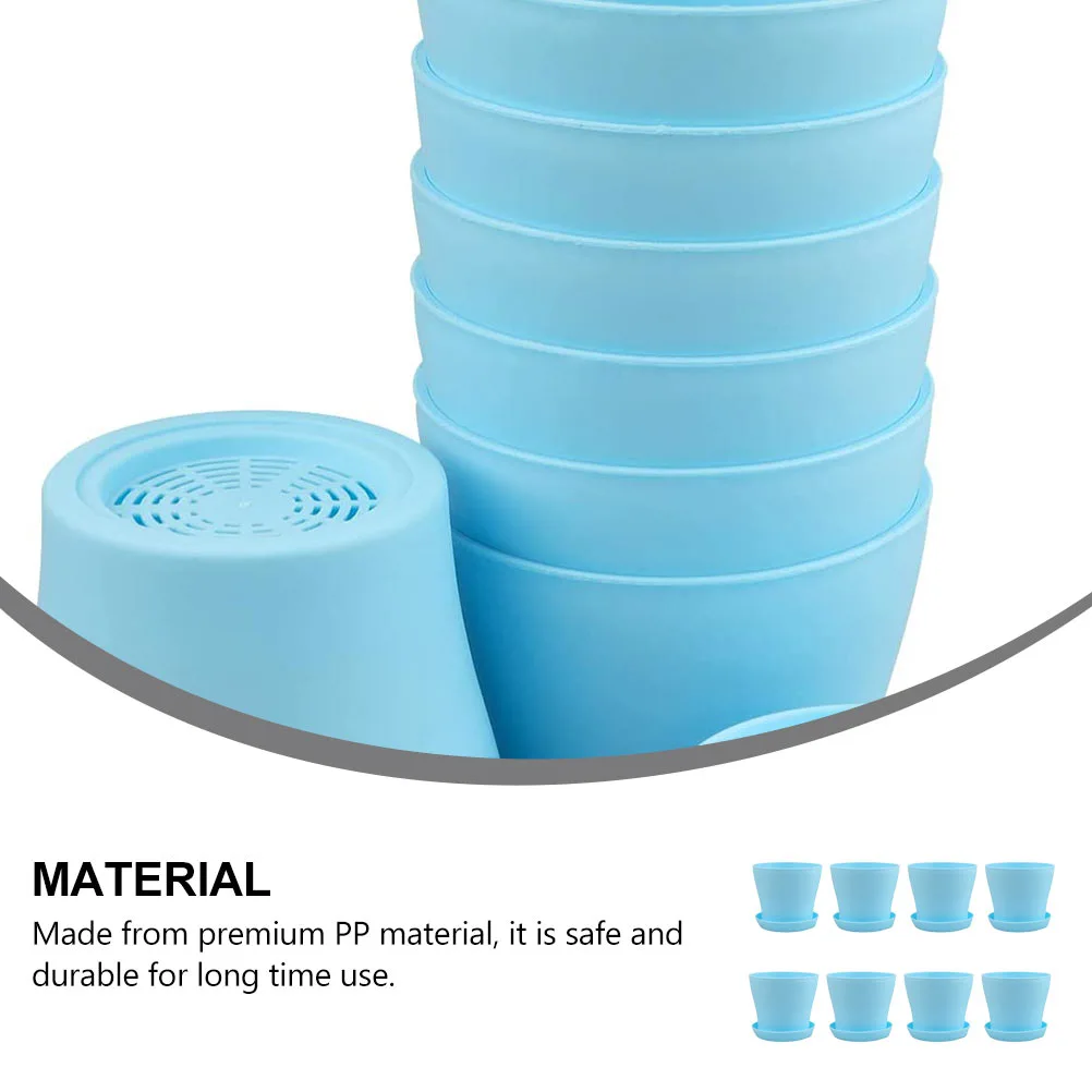 8pcs Simple Plastic Plant Pot Garden Flower Planter Plastic Plant Nursery Pots