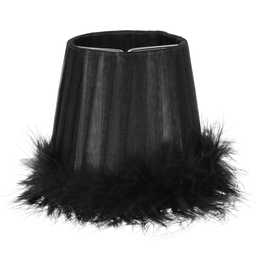 1pc Feather Lampshade Indoor Use Lamp Cover Bedside Light Decor Accessory