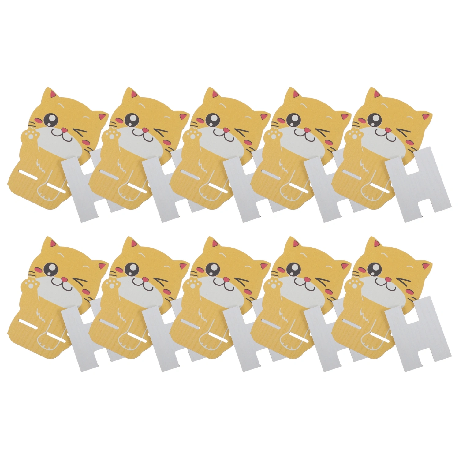 10pcs Wooden Cell Phone Stands Mobile Phone Holders Cartoon Tiger Shaped Racks