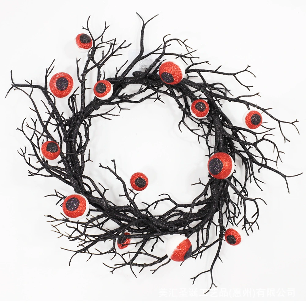  Halloween Eyeball Garland Pendant Halloween Dead Branch Wreath Ornament Party Prop