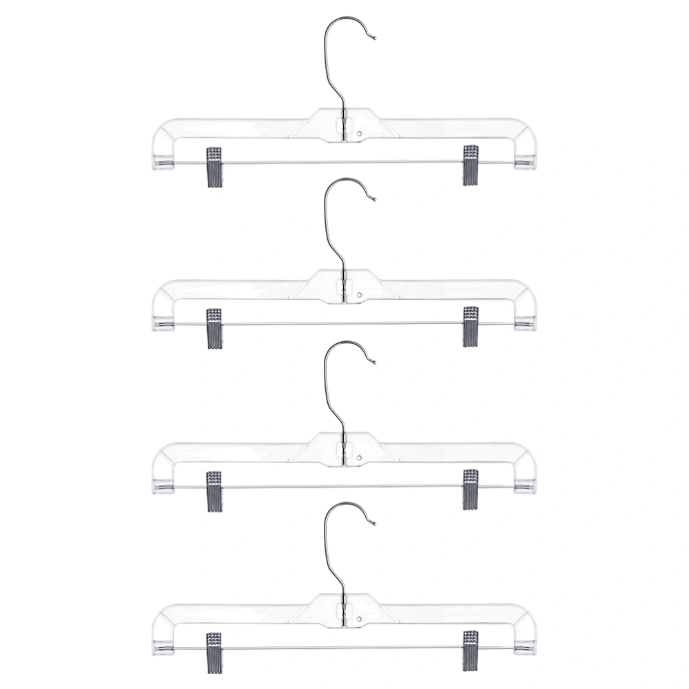 4Pcs Pants Hangers Plastic Skirt Hangers Drying Racks with Clips Displaying Rack