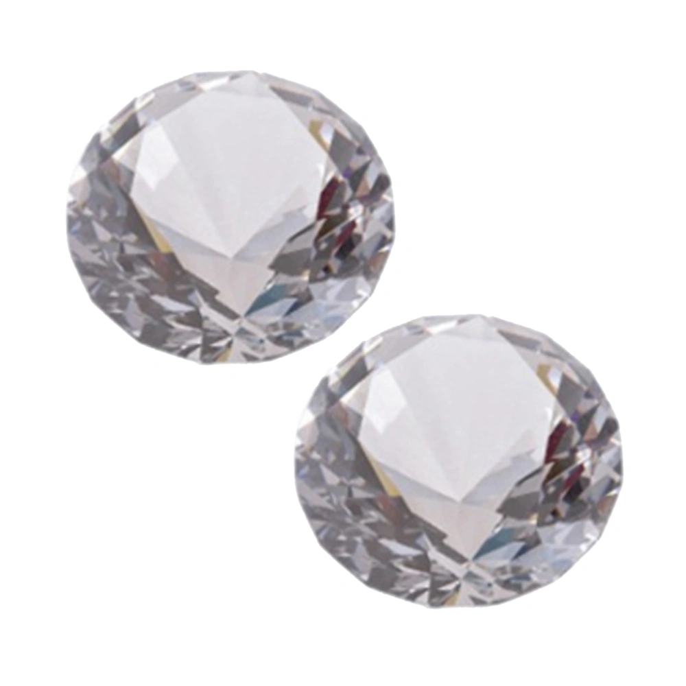 2pcs 60mm Artificial Crystal Diamonds Decorative Diamond Ornament for Wedding Home Bridal Shower (Transparent)